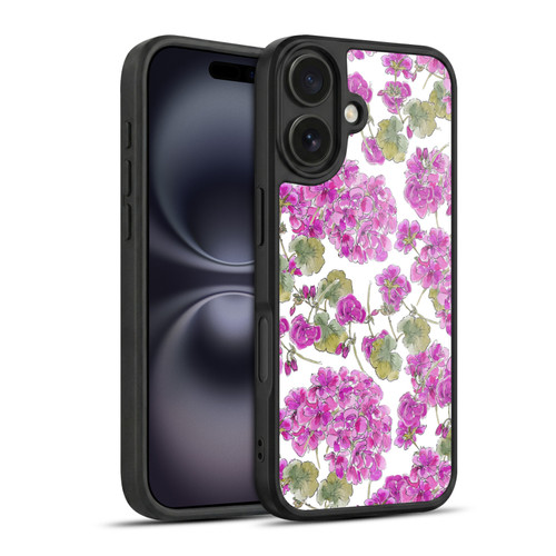 Anis Illustration Flower Pattern 2 Purple Gel Armour Case For Apple iPhone 16