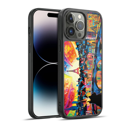 Michael David Ward Psychedelic Art Midnight Cat In Paris Gel Armour Case For Apple iPhone 14 Pro Max
