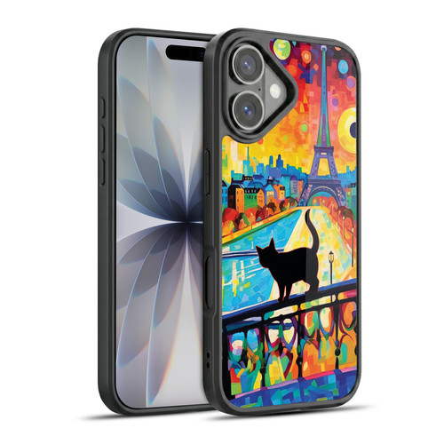 Michael David Ward Psychedelic Art Cat In Midnight Paris Gel Armour Case For Apple iPhone 17