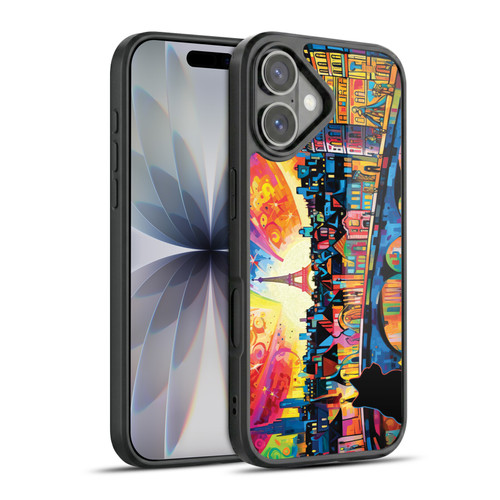 Michael David Ward Psychedelic Art Midnight Cat In Paris Gel Armour Case For Apple iPhone 17