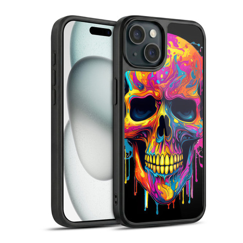 LebensArt Mix Art Rainbow Skull Gel Armour Case For Apple iPhone 15