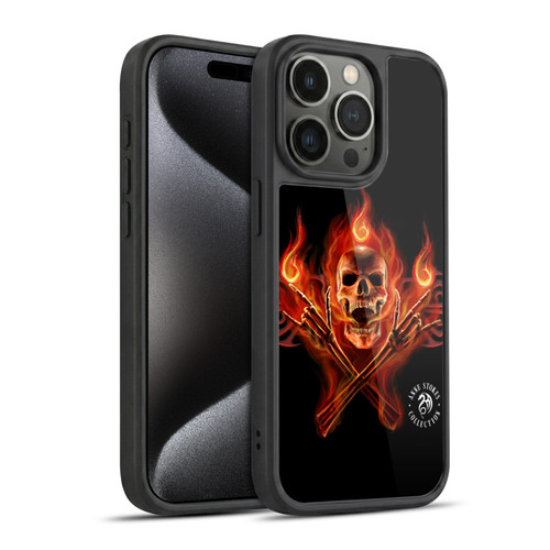 Anne Stokes Fire Tribal Hell Skull Gel Armour Case For Apple iPhone 15 Pro