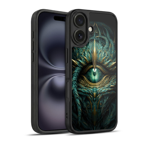 LebensArt Mix Art Teal Green Dragon Eye Gel Armour Case For Apple iPhone 16
