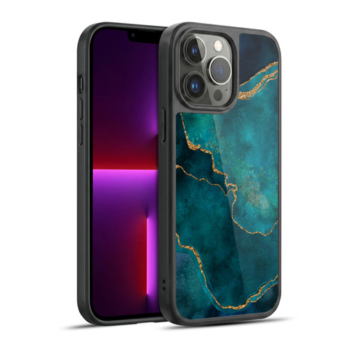 LebensArt Mineral Marble Glam Turquoise Gel Armour Case For Apple iPhone 13 Pro Max