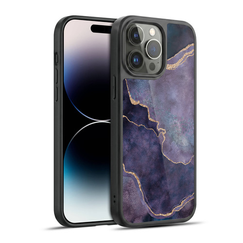 LebensArt Mineral Marble Purple Gel Armour Case For Apple iPhone 14 Pro Max