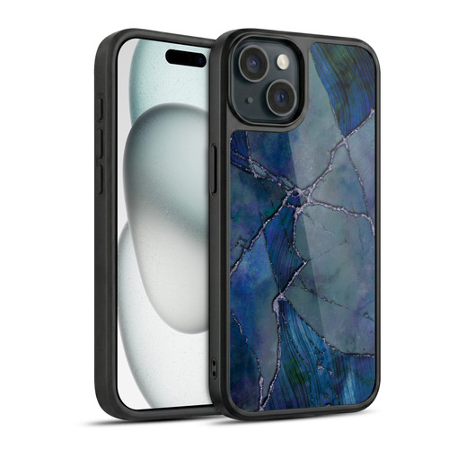 LebensArt Mineral Marble Indigo Gel Armour Case For Apple iPhone 15
