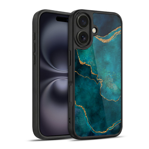LebensArt Mineral Marble Glam Turquoise Gel Armour Case For Apple iPhone 16
