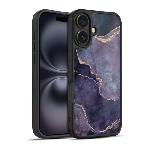 LebensArt Mineral Marble Purple Gel Armour Case For Apple iPhone 16