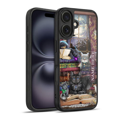 Custom Customised Personalised Brigid Ashwood Name and Initial Storytime Cats And Books Gel Armour Case For Apple iPhone 16