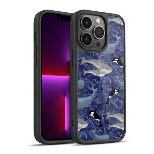 Micklyn Le Feuvre Patterns Giants in Purple Gel Armour Case For Apple iPhone 13 Pro