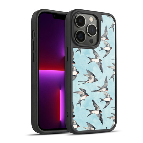 Micklyn Le Feuvre Patterns Swallow Flight Gel Armour Case For Apple iPhone 13 Pro