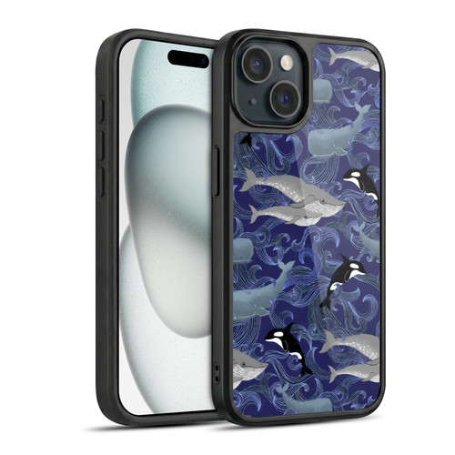 Micklyn Le Feuvre Patterns Giants in Purple Gel Armour Case For Apple iPhone 15