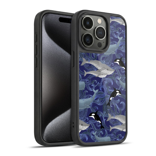 Micklyn Le Feuvre Patterns Giants in Purple Gel Armour Case For Apple iPhone 15 Pro