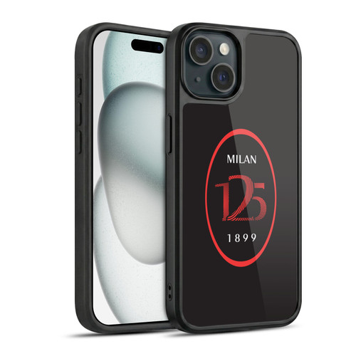 AC Milan 125th Anniversary Black Logo Gel Armour Case For Apple iPhone 15