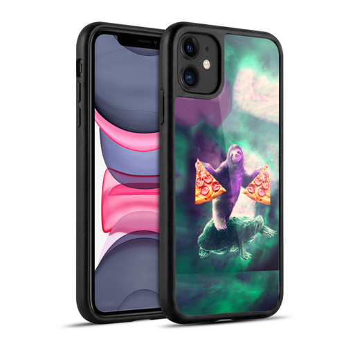 Random Galaxy Space Pizza Ride Sloth Riding Turtle Gel Armour Case For Apple iPhone 11