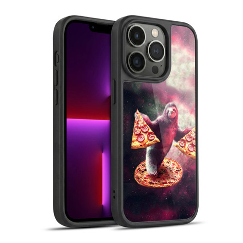 Random Galaxy Space Pizza Ride Galaxy Sloth Gel Armour Case For Apple iPhone 13 Pro