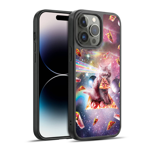 Random Galaxy Space Pizza Ride Outer Space Lazer Cat Gel Armour Case For Apple iPhone 14 Pro Max