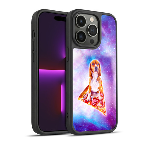 Random Galaxy Space Pizza Ride Blue Galaxy Dog Gel Armour Case For Apple iPhone 14 Pro