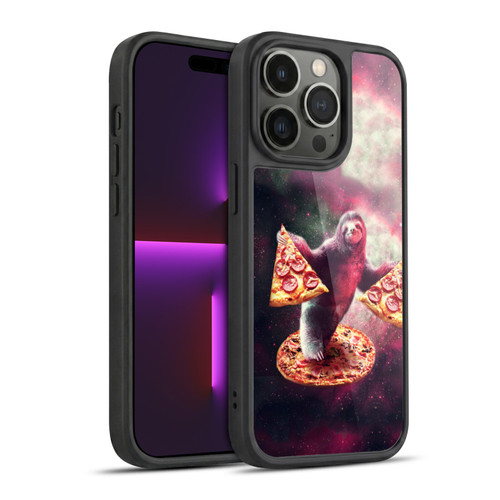Random Galaxy Space Pizza Ride Galaxy Sloth Gel Armour Case For Apple iPhone 14 Pro