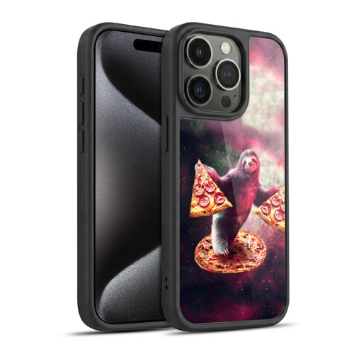 Random Galaxy Space Pizza Ride Galaxy Sloth Gel Armour Case For Apple iPhone 15 Pro