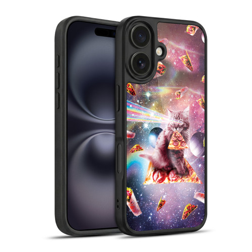 Random Galaxy Space Pizza Ride Outer Space Lazer Cat Gel Armour Case For Apple iPhone 16