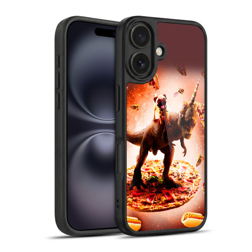 Random Galaxy Space Pizza Ride Pug & Dinosaur Unicorn Gel Armour Case For Apple iPhone 16