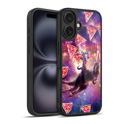 Random Galaxy Space Pizza Ride Thug Cat & Dinosaur Unicorn Gel Armour Case For Apple iPhone 16