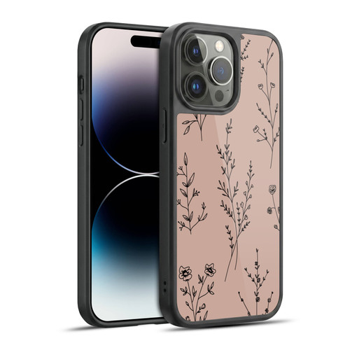 Anis Illustration Wildflowers Blush Pink Gel Armour Case For Apple iPhone 14 Pro Max
