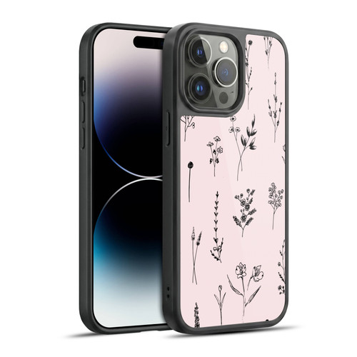 Anis Illustration Wildflowers Light Pink Gel Armour Case For Apple iPhone 14 Pro Max
