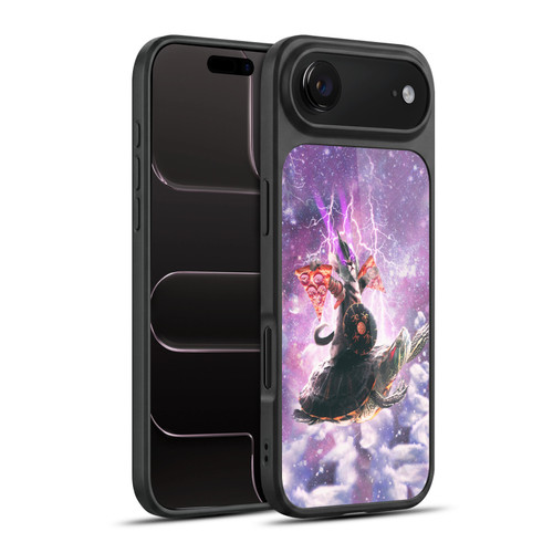 Random Galaxy Space Pizza Ride Lazer Cat Riding Turtle Gel Armour Case For Apple iPhone 17 Air