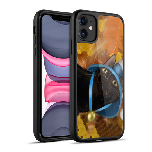 Ash Evans Black Cats Leaves Gel Armour Case For Apple iPhone 11