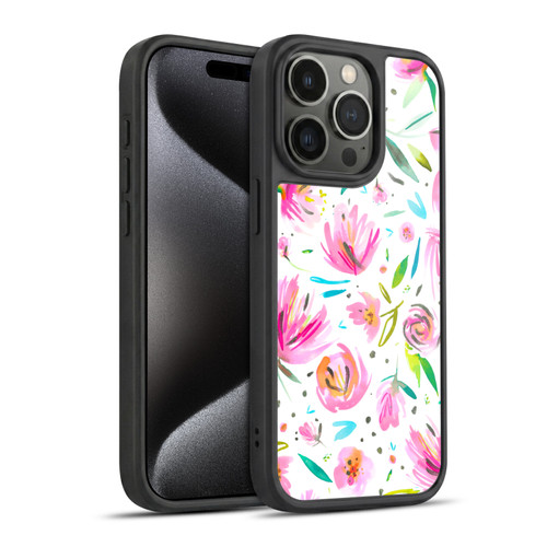 Ninola Floral Peonies Pink Gel Armour Case For Apple iPhone 15 Pro
