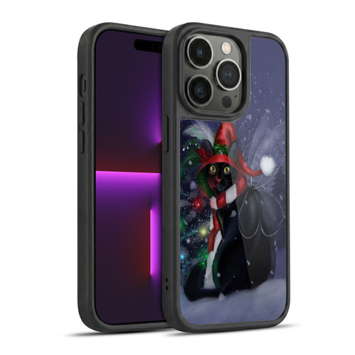 Ash Evans Black Cats Yuletide Cheer Gel Armour Case For Apple iPhone 14 Pro