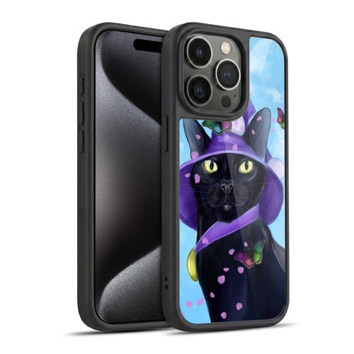 Ash Evans Black Cats Butterfly Sky Gel Armour Case For Apple iPhone 15 Pro