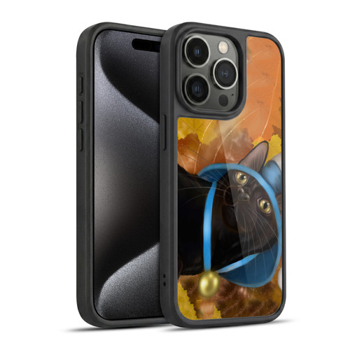 Ash Evans Black Cats Leaves Gel Armour Case For Apple iPhone 15 Pro