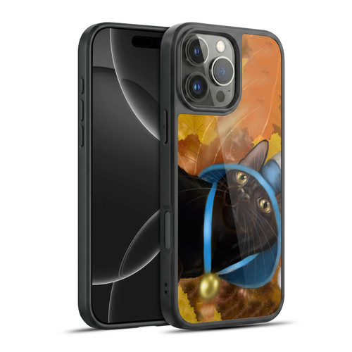 Ash Evans Black Cats Leaves Gel Armour Case For Apple iPhone 16 Pro Max