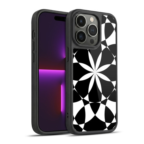 PLdesign Geometric Black And White Gel Armour Case For Apple iPhone 14 Pro