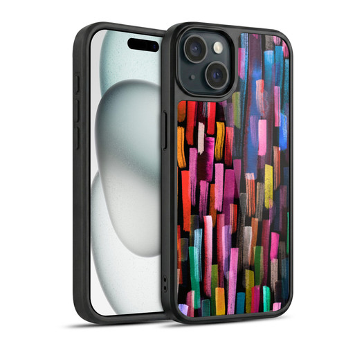 Ninola Summer Patterns Brushstrokes Black Gel Armour Case For Apple iPhone 15