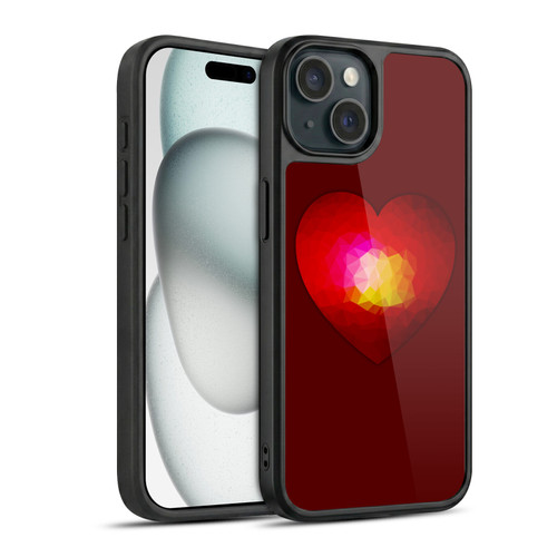 PLdesign Geometric Burning Heart Gel Armour Case For Apple iPhone 15