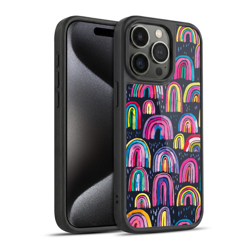 Ninola Summer Patterns Rainbows Navy Gel Armour Case For Apple iPhone 15 Pro