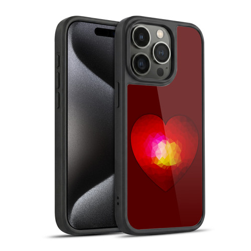 PLdesign Geometric Burning Heart Gel Armour Case For Apple iPhone 15 Pro