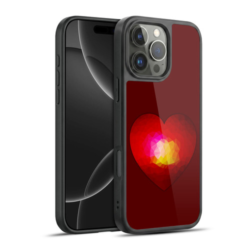 PLdesign Geometric Burning Heart Gel Armour Case For Apple iPhone 16 Pro Max