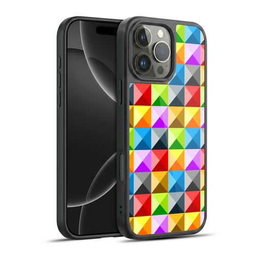 PLdesign Geometric Colourful Quarter Gel Armour Case For Apple iPhone 16 Pro Max