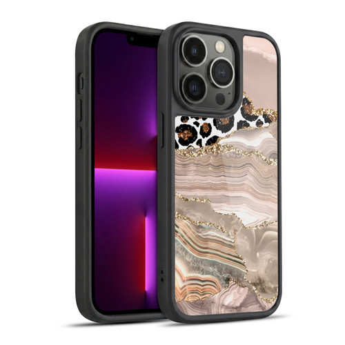 UtArt Wild Cat Marble Cheetah Waves Gel Armour Case For Apple iPhone 13 Pro