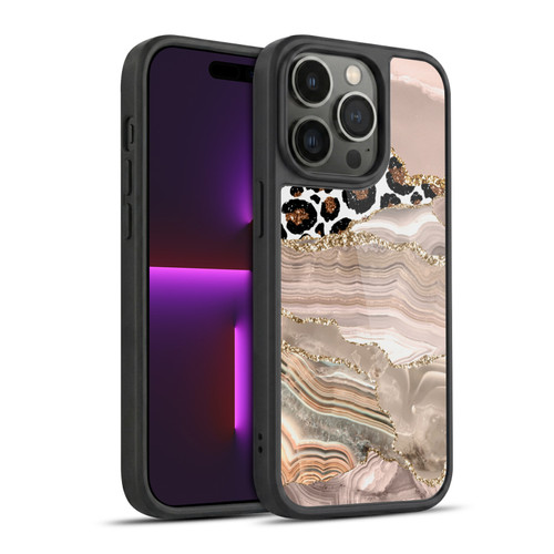 UtArt Wild Cat Marble Cheetah Waves Gel Armour Case For Apple iPhone 14 Pro