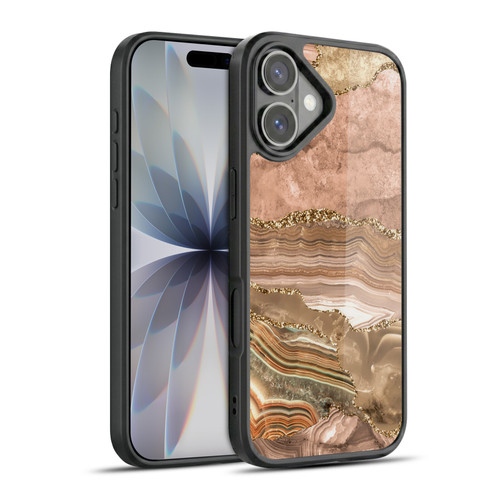 UtArt Wild Cat Marble Beige Gold Gel Armour Case For Apple iPhone 17