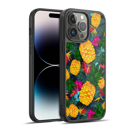 Suzan Lind Colours & Patterns Tropical Pineapple Gel Armour Case For Apple iPhone 14 Pro Max