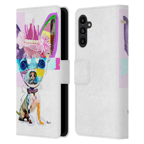 Michel Keck Animal Collage Chihuahua Leather Book Wallet Case Cover For Samsung Galaxy A13 5G (2021)