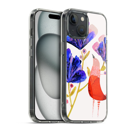 Sylvie Demers Birds 3 Red Soft Gel Case for Apple iPhone 15 & MagSafe