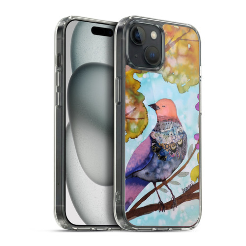 Sylvie Demers Birds 3 Posey Purple Soft Gel Case for Apple iPhone 15 Plus & MagSafe